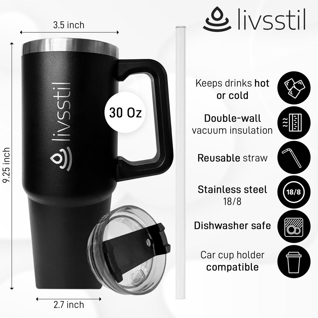 livstill Stainless Steel Water Jug With Handle, 30oz.