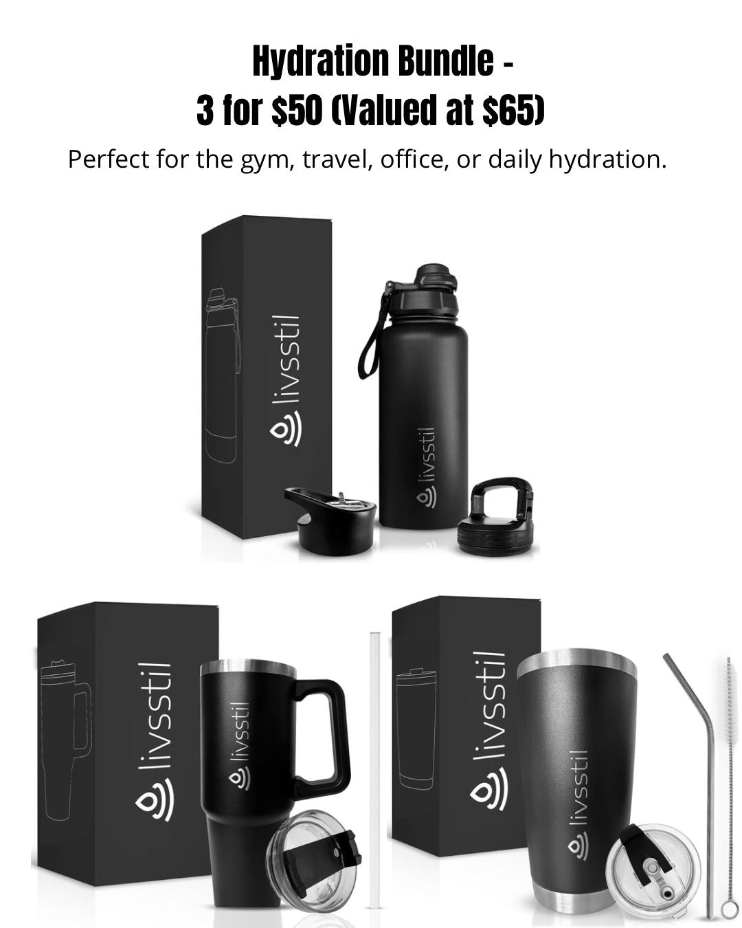 livsstil Hydration Bundle - 3 for $50